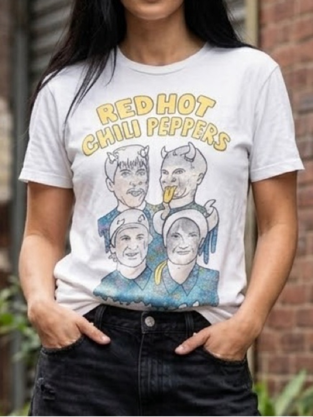 Red Hot Chili Peppers White Graphic Band Tee